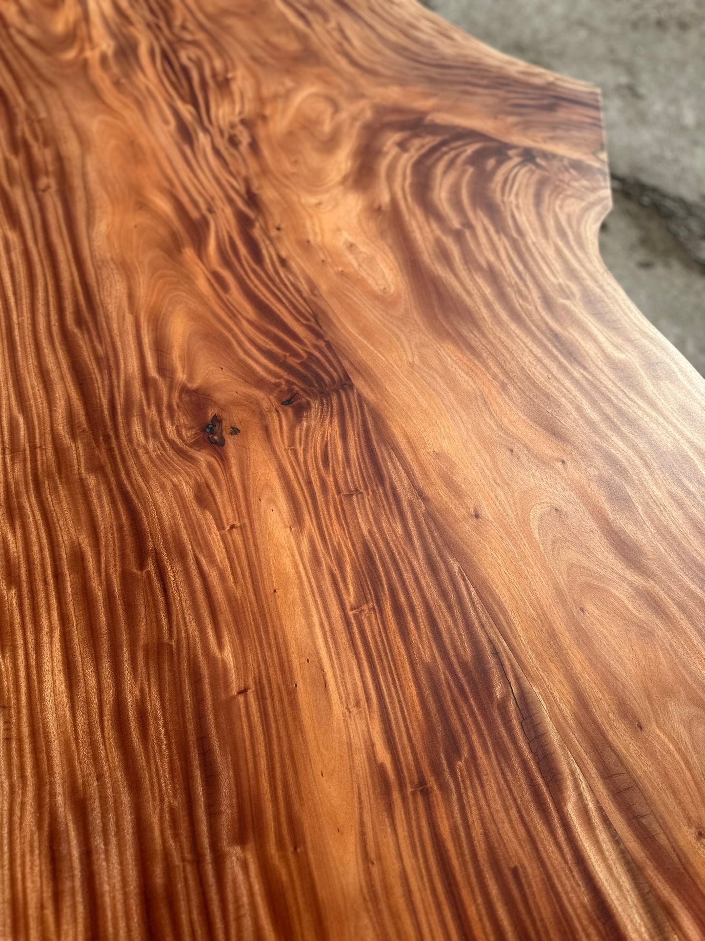 Estate African Mahogany live edge dining table reference