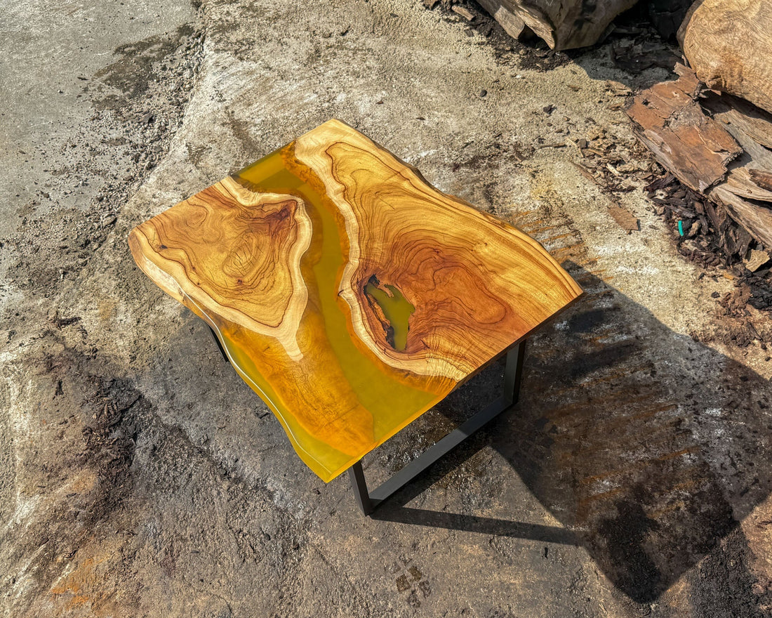 Signature Dining Table #6223- Camphor in Epoxy