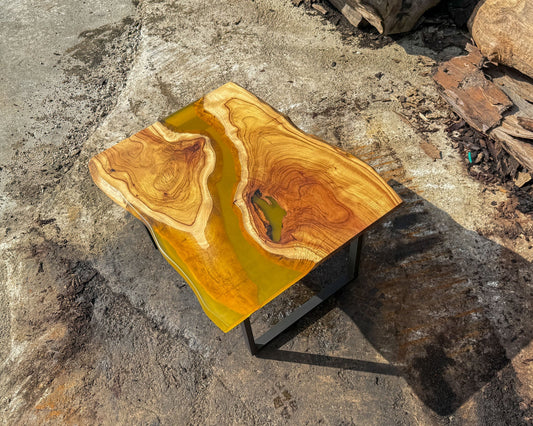 Signature Dining Table #6223- Camphor in Epoxy