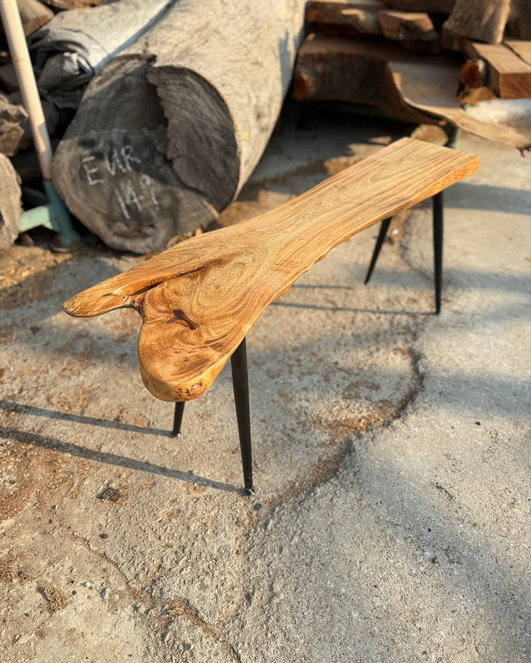solid wood tea table workshop in Hong Kong at Timberbank – DIY natural slab coffee table experience